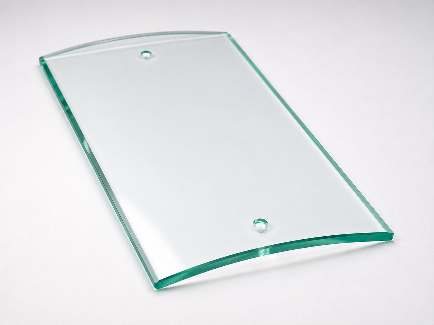 Lampenglas transparent rechteckig gebogen für Wandleuchte mit 2 Bohrlöchern 26 cm x 15 cm -  Klares Ersatzglas Contra Sompex klein