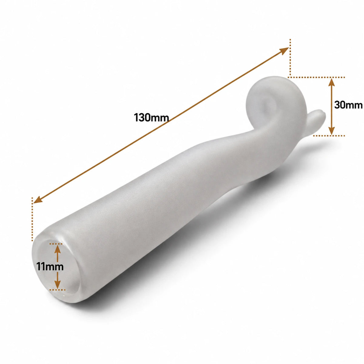 4 Lampenglas Stabform Maße – 130 mm Länge, 11 mm Aufnahme und ca. 30 mm Breite