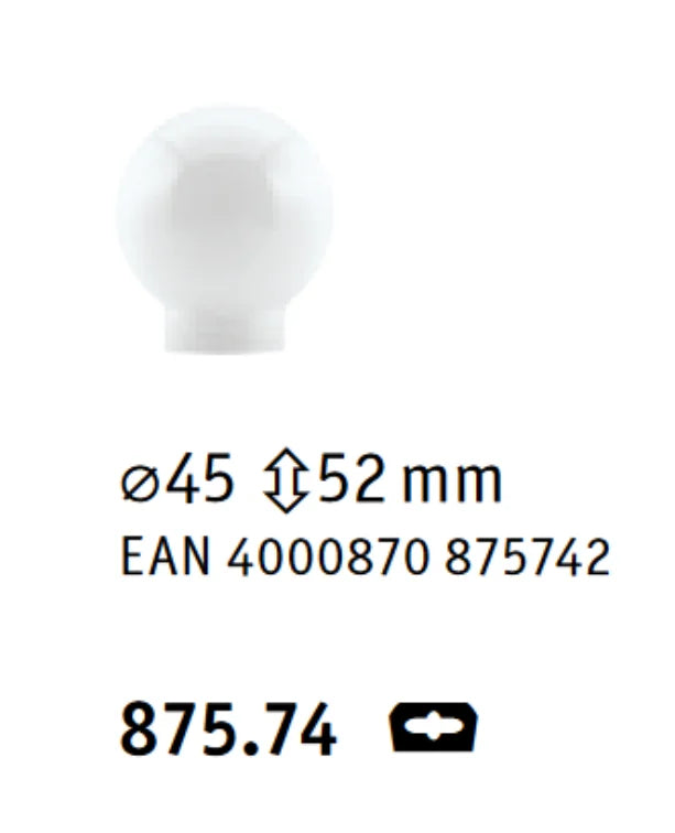 Lampenglas mit Schraubgewinde Tropfen Kugel 45mm Glas satin matt Paulmann 875.74