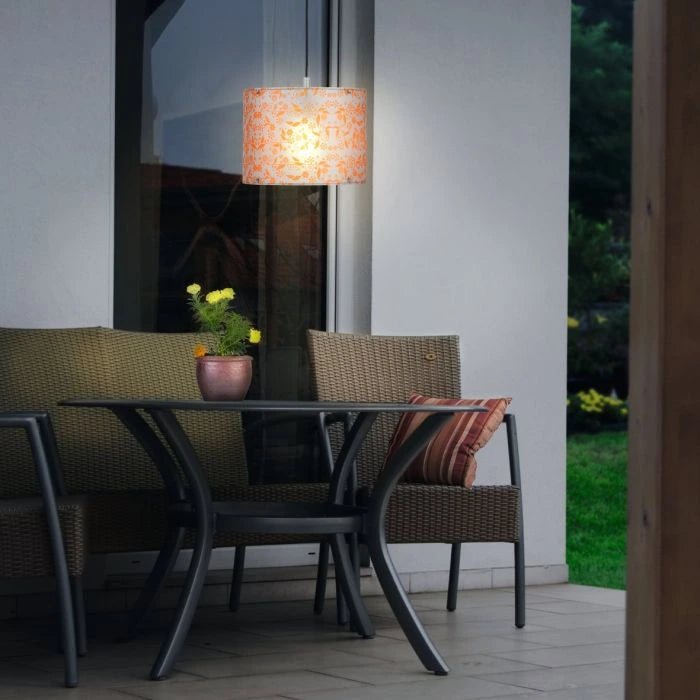 EGLO CUBA Lampenschirm Outdoor an Hängelampe mit floralem Blumenmuster