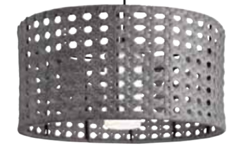 XXL Lampenschirm Outdoor Korb-Optik grau 60cm E27 Kunststoff