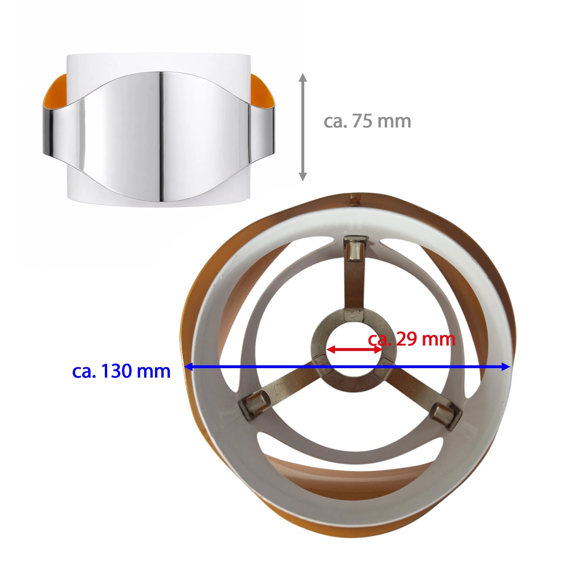 Metall-Lampenschirm als Ersatzschirm für G9- und E14-Leuchten mit 29 mm Schirmaufnahme