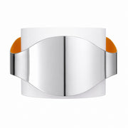Lampenschirm aus Metall in Chrom mit orangefarbener Innenseite, Ø 13 cm und 29 mm Aufnahme