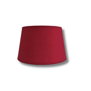Runder Lampenschirm aus Baumwolle in Dunkelrot / Bordeauxrot, E27, 25 x 19 x 15 cm