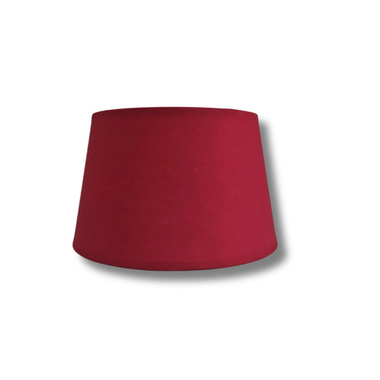 Runder Lampenschirm aus Baumwolle in Dunkelrot / Bordeauxrot, E27, 25 x 19 x 15 cm