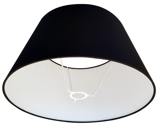 Lampenschirm schwarz 45cm Stoff Textil konisch E27 Lampenschirm – saasil.de