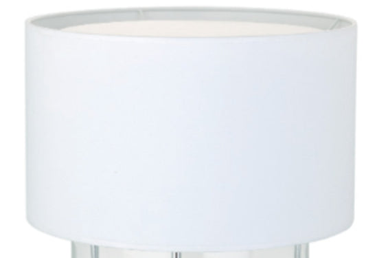 Lampenschirm Stoff weiß Zylinder flach rund 32cm zu Boston 96016 – Lampenschirm Stoff