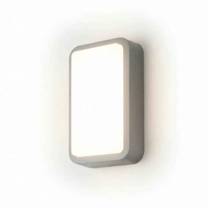 Flache LED Außenwandleuchte Trosona rechteckig flach grau 12W IP44