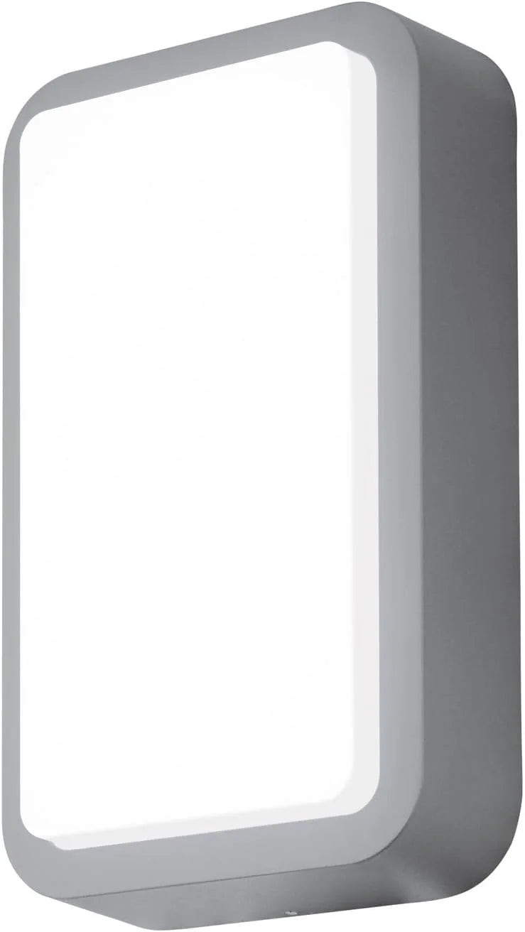 Flache LED Außenwandleuchte Trosona rechteckig flach grau 12W IP44