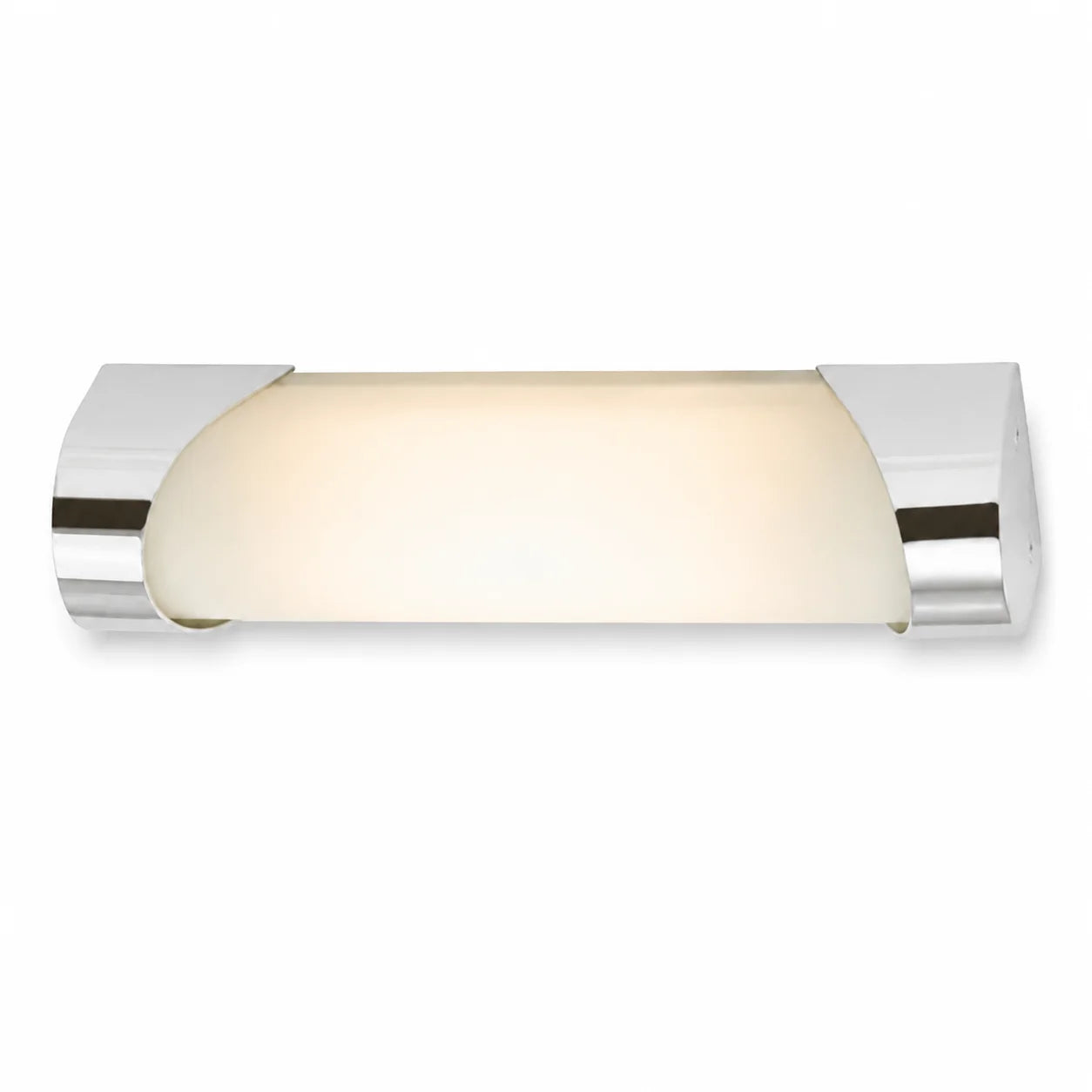 LED Bad Wandleuchte und Spiegelleuchte 25 cm in Chrom mit weißem Leuchtenglas