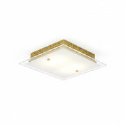 LED Glas Deckenleuchte messing eckig Lapo gold 8W – Deckenleuchte dimmbar