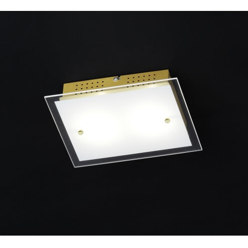 LED Glas Deckenleuchte messing eckig Lapo gold 8W – Deckenleuchte dimmbar