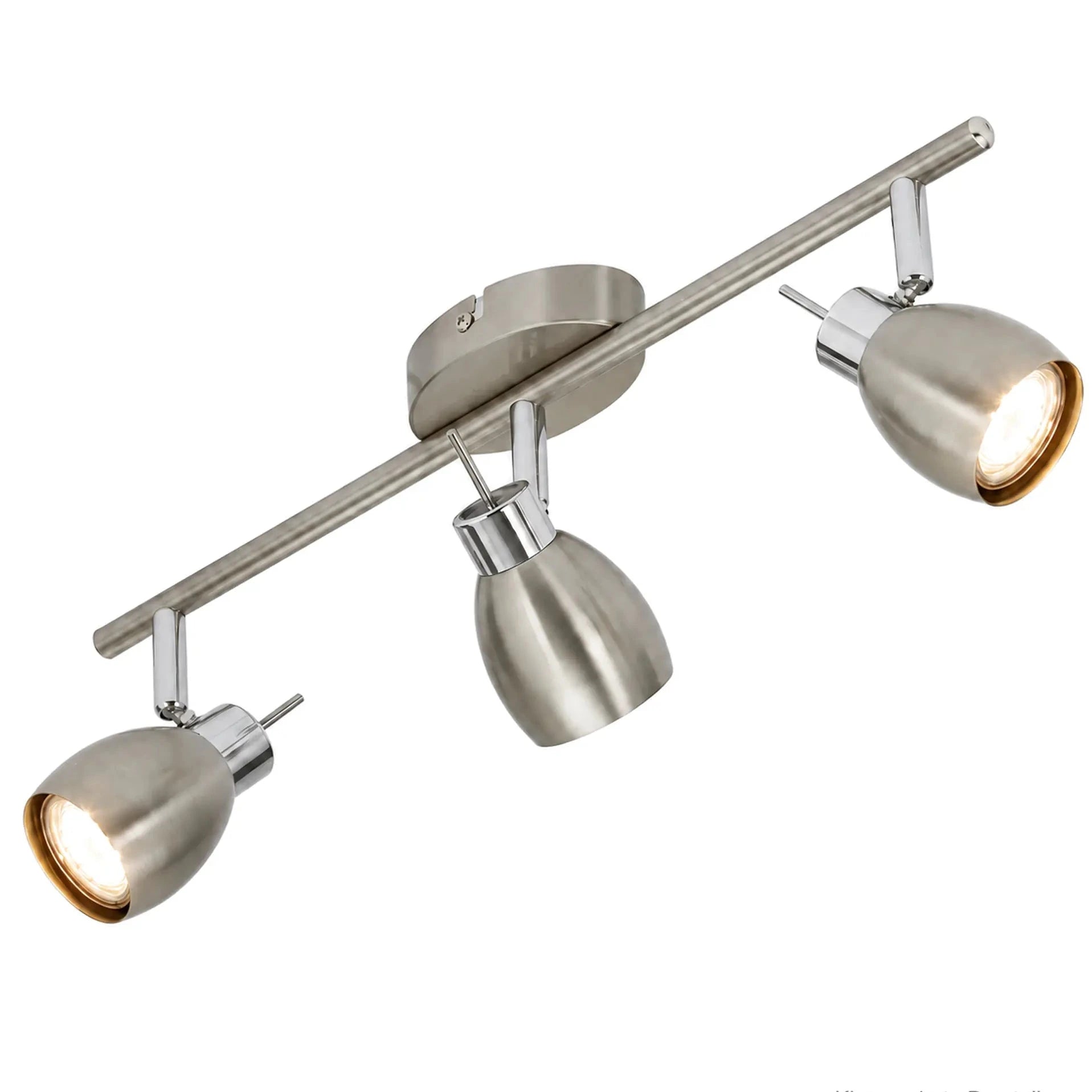 Briloner TWO LED Deckenstrahler in Nickel matt mit drei eingeschalteten, schwenkbaren GU10-Spots, SW15066