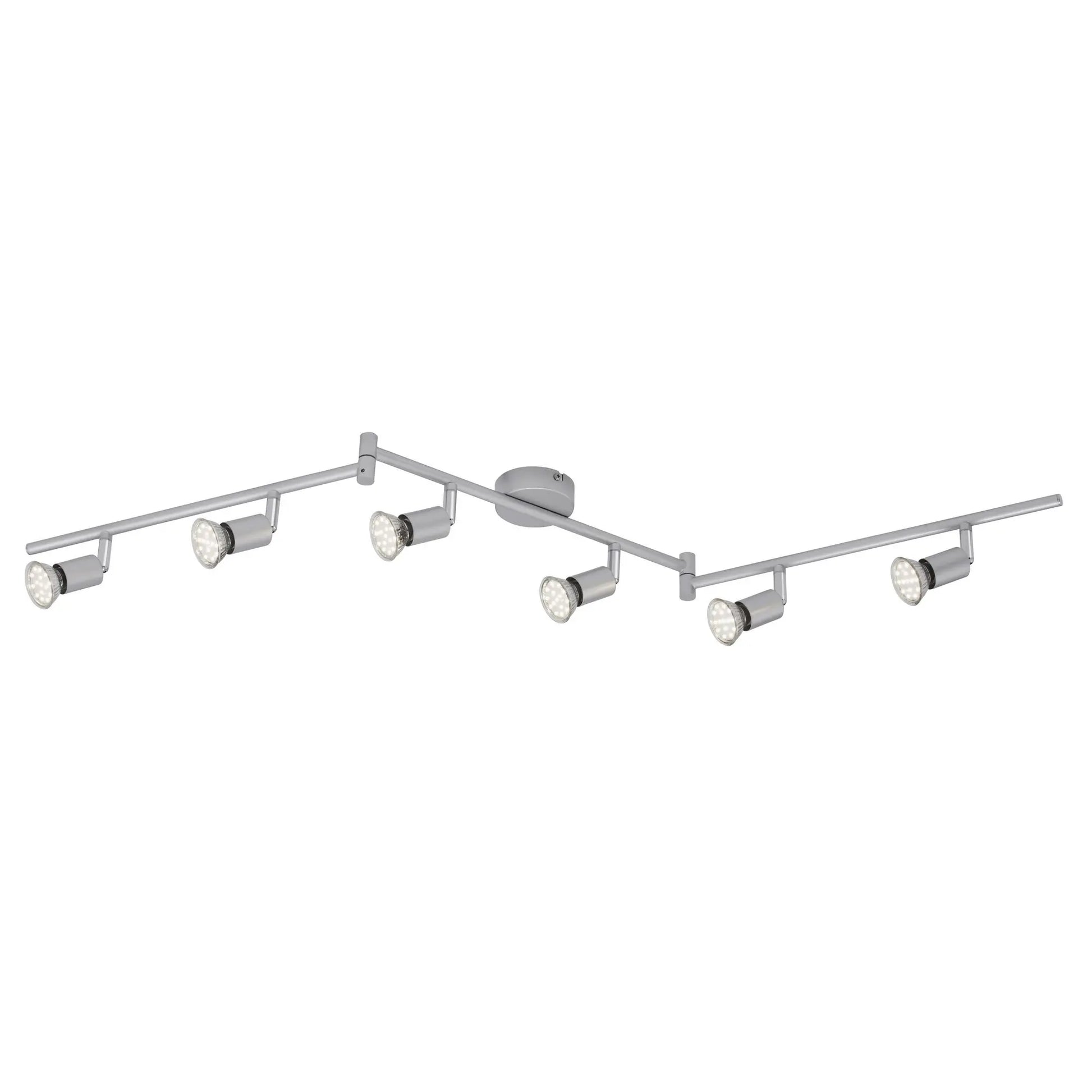 LED Deckenstrahler 6flg silber inkl. GU10 LED schwenkbar PICCO – Strahler / Spotbeleuchtung