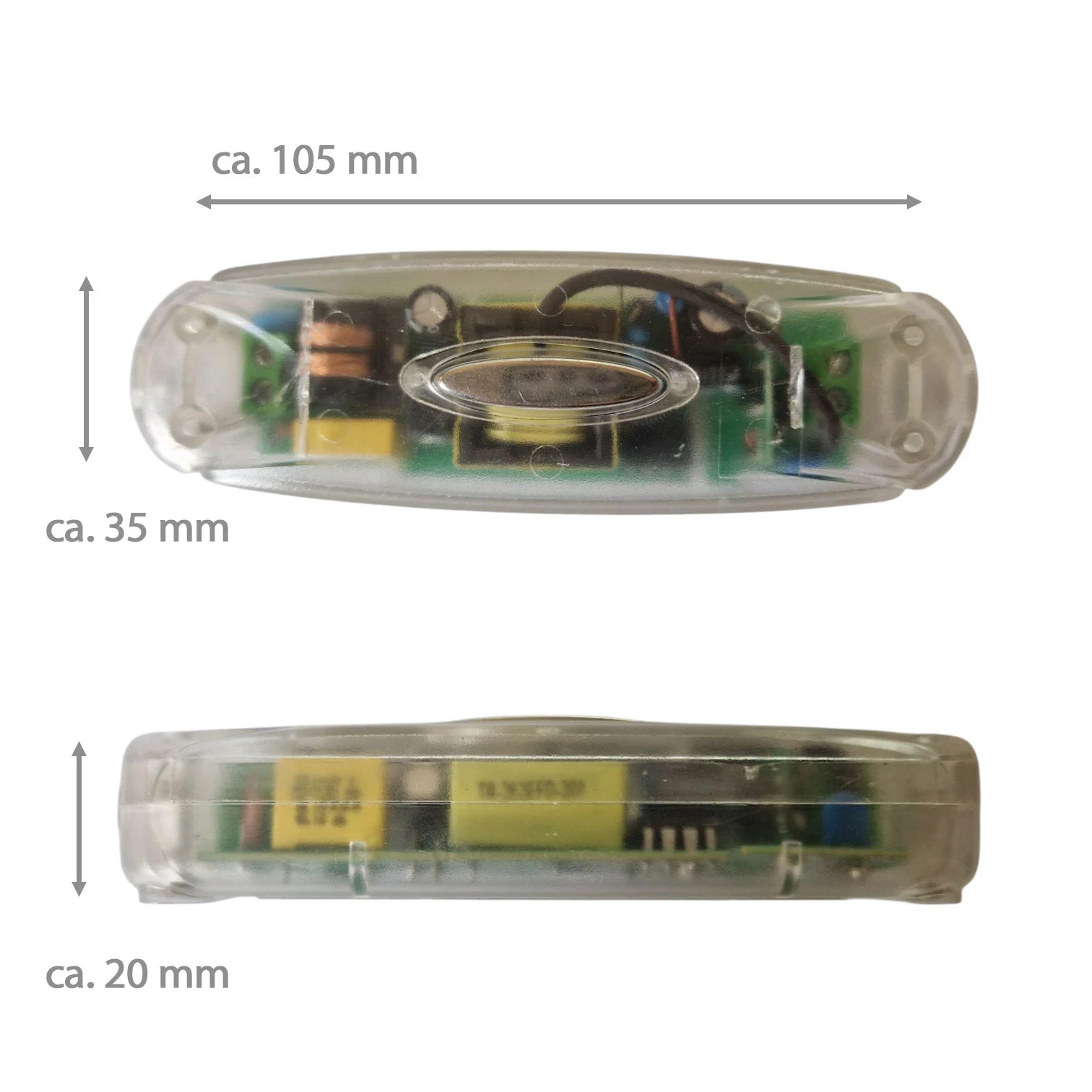 touch led driver klar 105mm lang 35mm breit 20mm hoch ersatzteil touch tischleuchte led