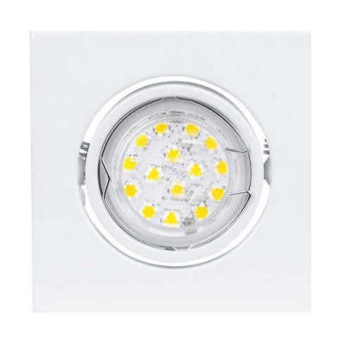 LED Einbauspot Eckig Weiß 3W 230V GU10 – Einbaustrahler IP20, schwenkbar, dimmbar, 49mm