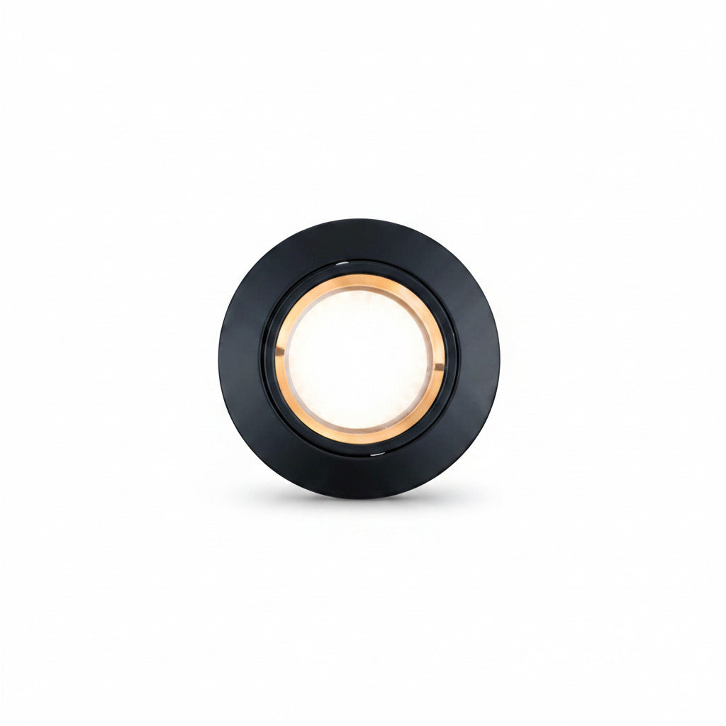 LED Decken Einbaustrahler GU10 230V schwarz rund – Einbaustrahler IP20, schwenkbar, dimmbar, 49mm