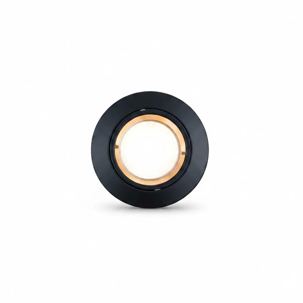 LED Decken Einbaustrahler GU10 230V schwarz rund – Einbaustrahler IP20, schwenkbar, dimmbar, 49mm