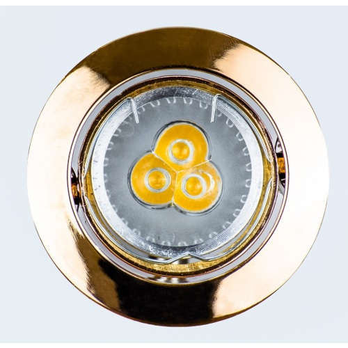 LED Einbaustrahler GU10 230V messing gold flach Set rund – Einbaustrahler IP20, schwenkbar, dimmbar, 50mm