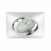 LED Einbau Spot Decke schwenkbar Chrom eckig ohne Trafo – Einbaustrahler IP23, schwenkbar, dimmbar, 68mm