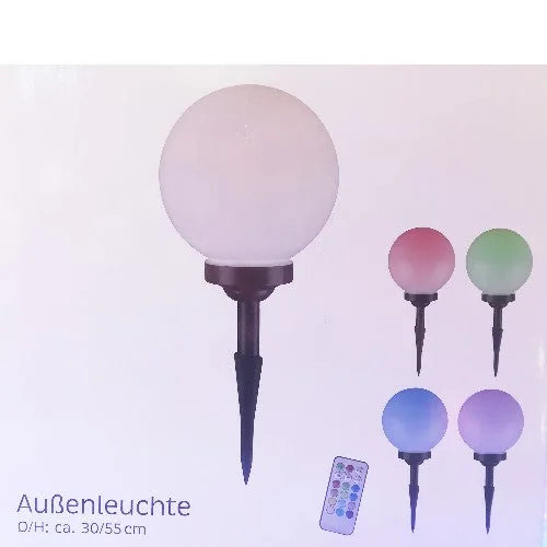 LED Kugelleuchte mit Erdspieß XXL 30cm Farbwechsler – Außenleuchte 