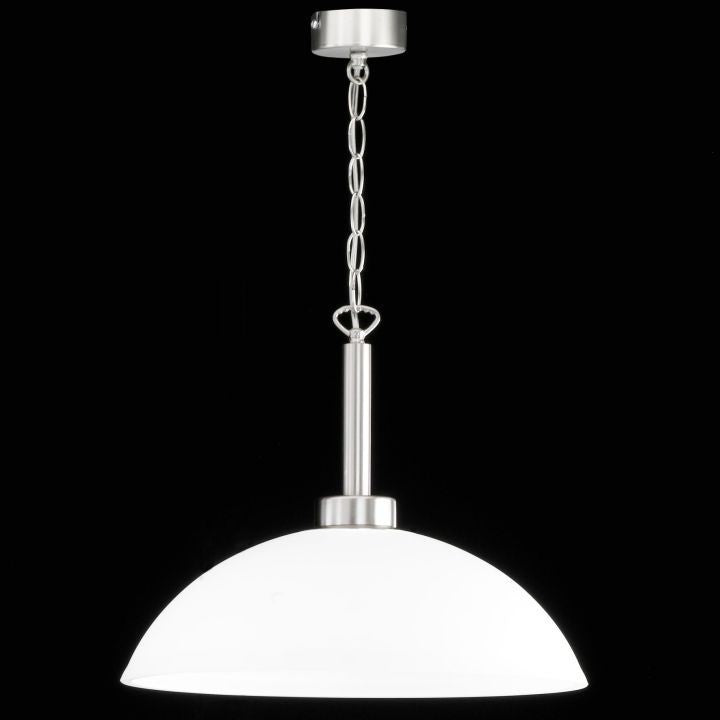 Lachs 11W LED Pendellleuchte in Runde Form in Nickelmatt – Pendelleuchte dimmbar