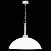 Lachs 11W LED Pendellleuchte in Runde Form in Nickelmatt – Pendelleuchte dimmbar