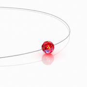 Rotes LED Kristall Armband Ball mit grauem Edelstahlband und leuchtendem Swarovski Kristall 
