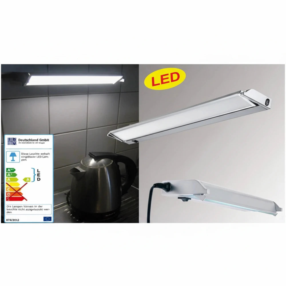 6W LED Unterbauleuchte Schwenkleuchte 57cm Alu Möblelleuchte verstellbar ibv 955006-102