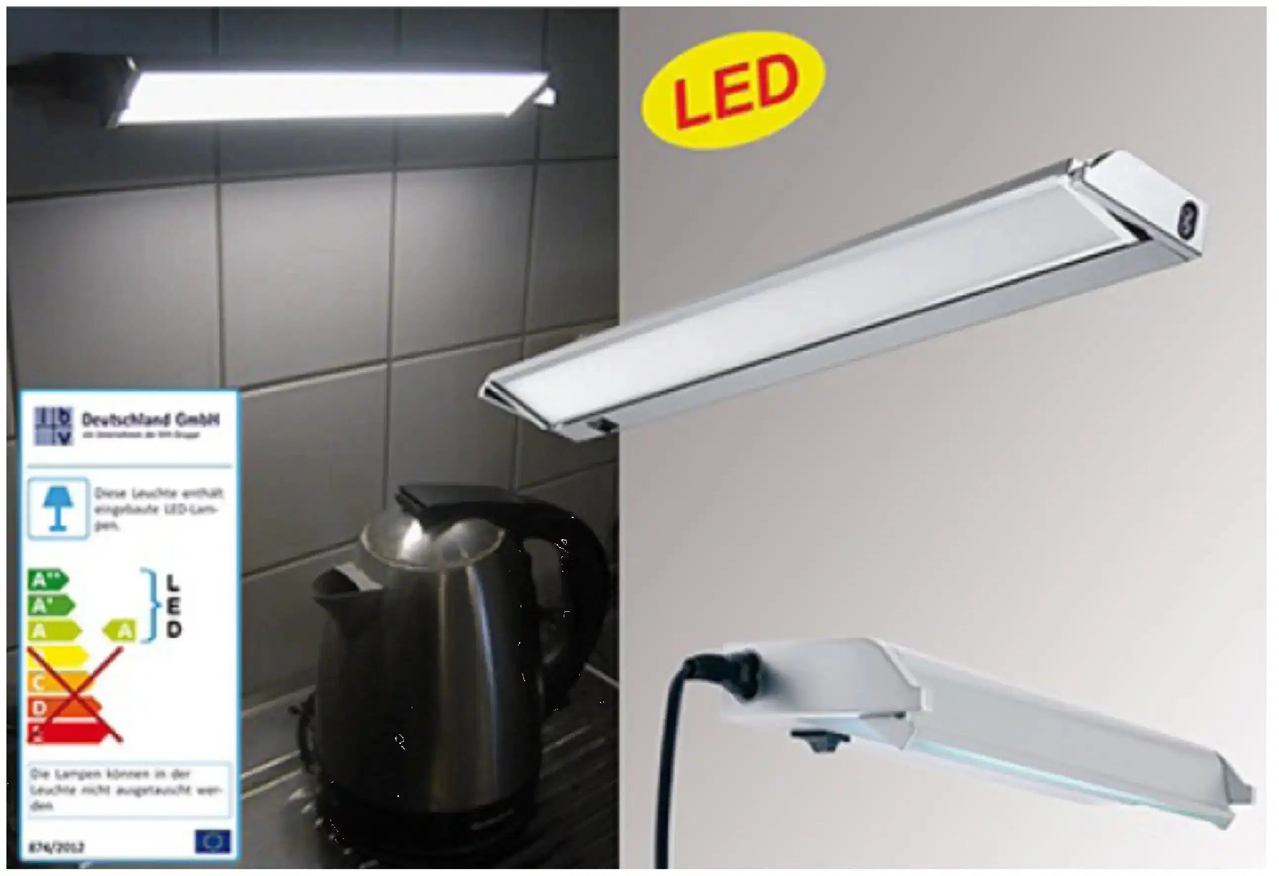 6W LED Unterbauleuchte Schwenkleuchte 57cm Alu Möblelleuchte verstellbar ibv 955006-102