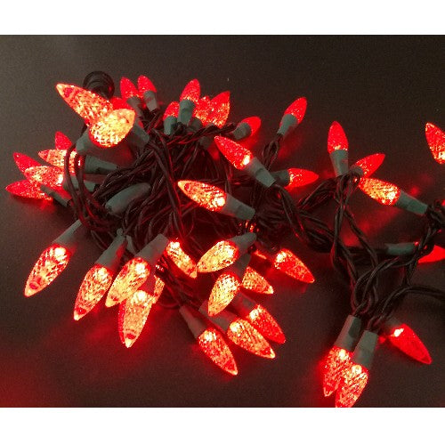 Motiv Lichterkette LED 50er Mini Tannenzapfen rot 5m, innen