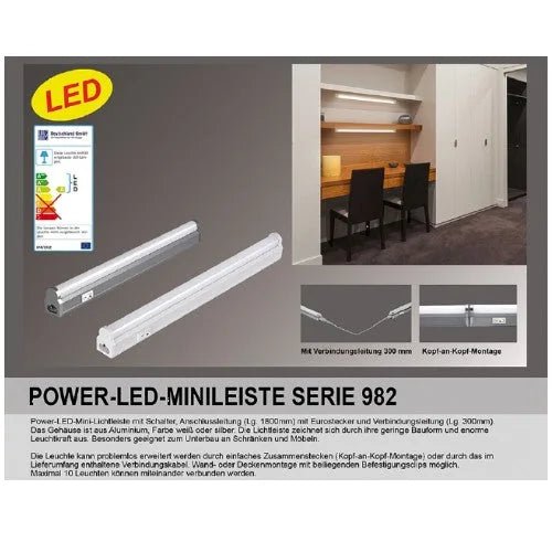 LED Mini Lichtleiste für Steckdose 31cm Kaltweiß