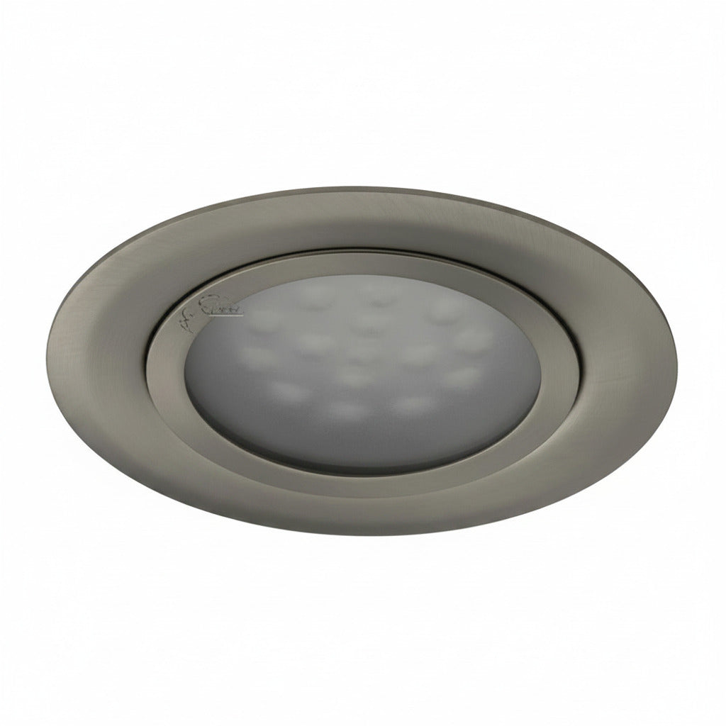 LED Möbeleinbauleuchte MEBLED Rund 12V – Einbaustrahler IP20, schwenkbar, dimmbar