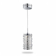 Glitzernde LED-Pendelleuchte Glossy in Chrom mit Acrylkristallen – Pendelleuchte