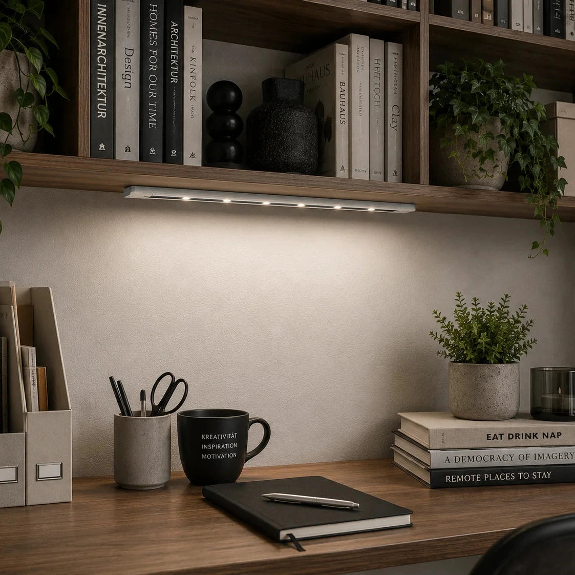 Ritos LED Regalbeleuchtung Slim Touch 41 cm als Möbelleuchte am Bücherregal mit Touch-Sensor und neutralweißem 4000-K-Licht