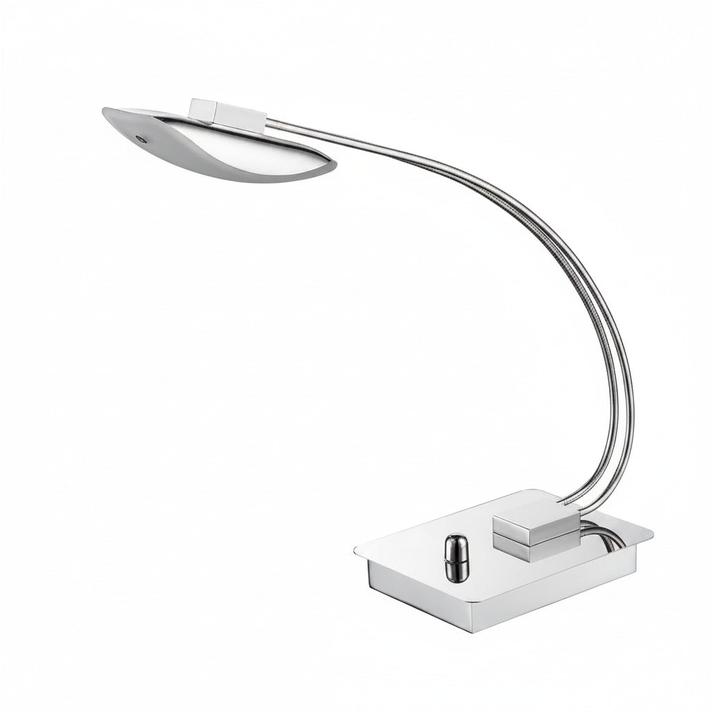 Schlichte LED Schreibtischleuchte dimmbar Barca chrom Tischlampe