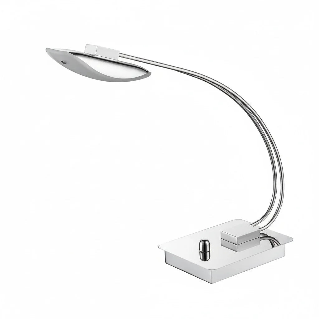 Schlichte LED Schreibtischleuchte dimmbar Barca chrom Tischlampe