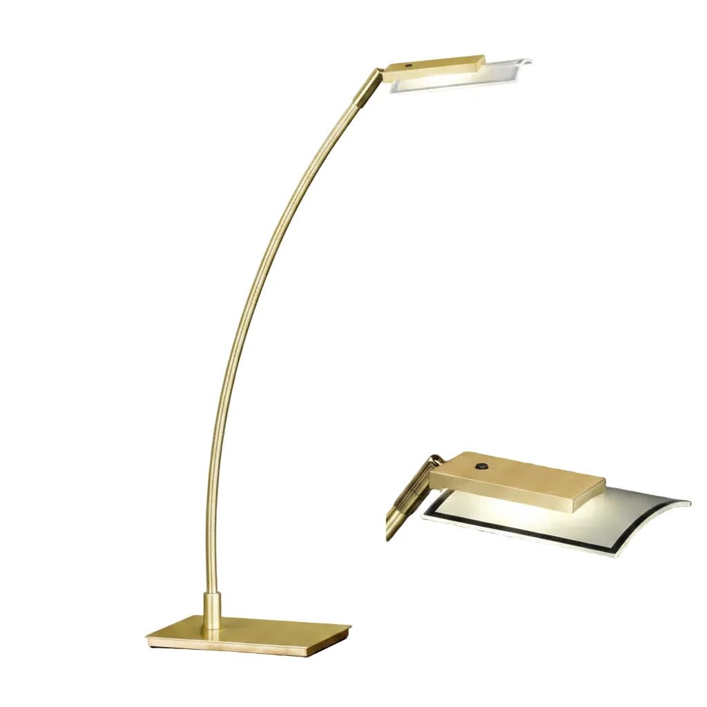 LED Schreibtischleuchte dimmbar Messing Matt Lomia Tischlampe