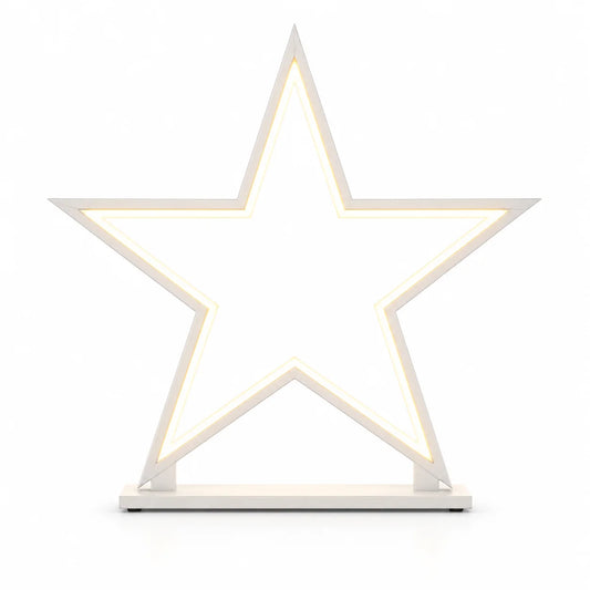 Weiße LED-Sternleuchte - moderne Dekoleuchte für Fenster, Sideboard oder Weihnachtsdekoration