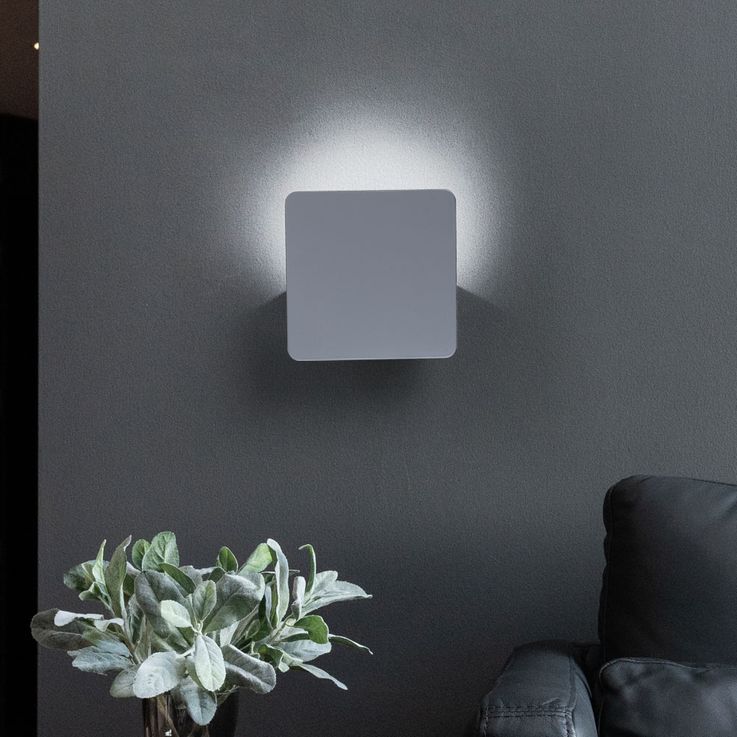 Indirekte LED Wandlampe flach eckig Aluminium 