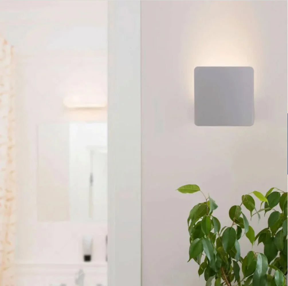 Indirekte LED Wandlampe flach eckig Aluminium 