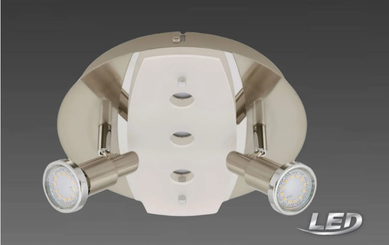 led deckenleuchte combi 5flg rund nickel matt 25cm durchmesser briloner 3602-058