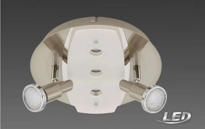 led deckenleuchte combi 5flg rund nickel matt 25cm durchmesser briloner 3602-058