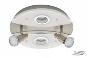 led deckenleuchte rund nickel matt mit 2 led strahlern birnen auswechselbar gu10 briloner 3653-042