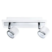 LED Deckenstrahler Pierino weiß Chrom 2flg 27cm Eglo 94557 warmweiß 3000K mit 2 strahlern drehbar