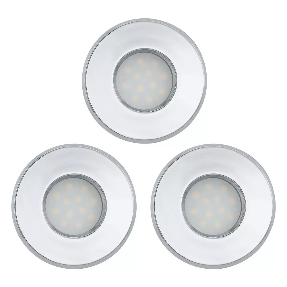 LED Einbaustrahler 3er Set Chrom IP44 Mit 5W GU10 - EGLO IGOA 93219