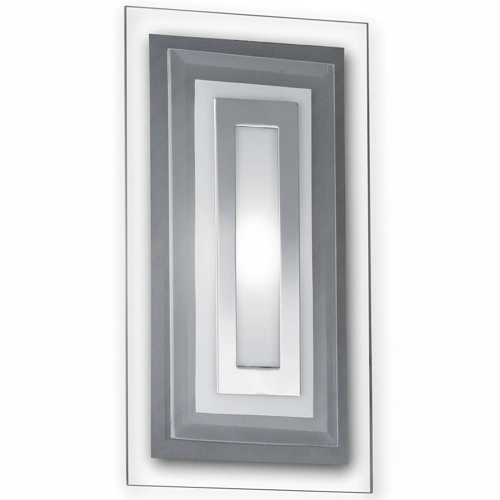 Eckige flache LED Wandleuchte aus Glas satiniert und klar – Wandleuchte LED, dimmbar