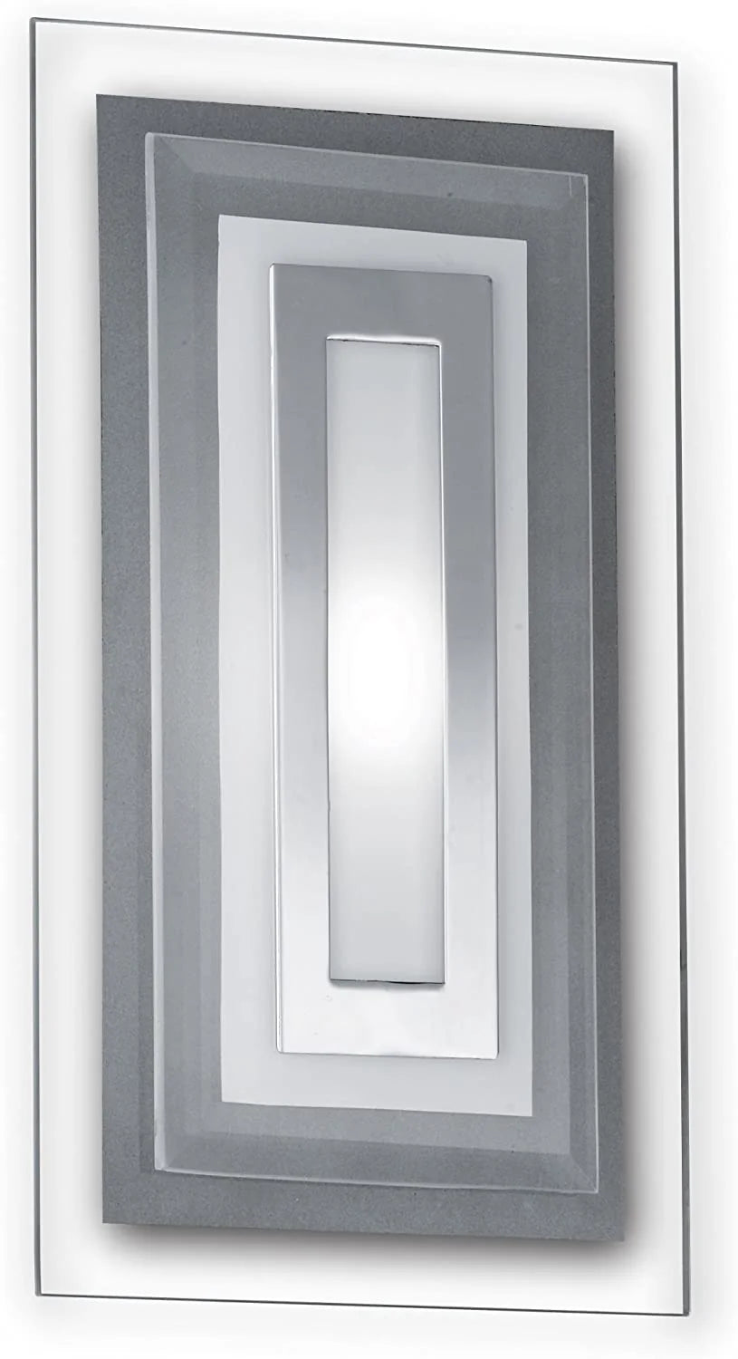 Eckige flache LED Wandleuchte aus Glas satiniert und klar – Wandleuchte LED, dimmbar