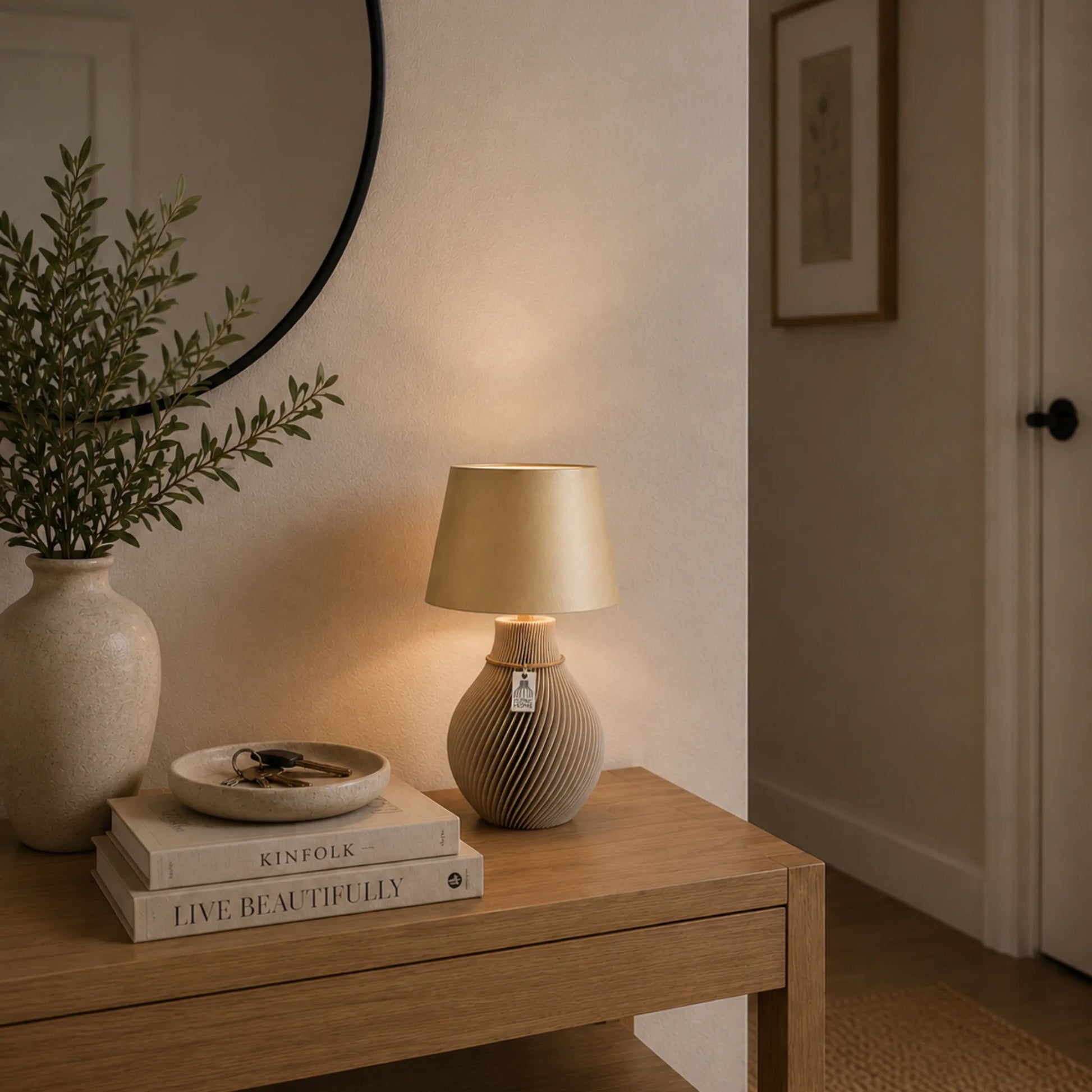 Light & Living Stoffschirm Gold im modernen Interior