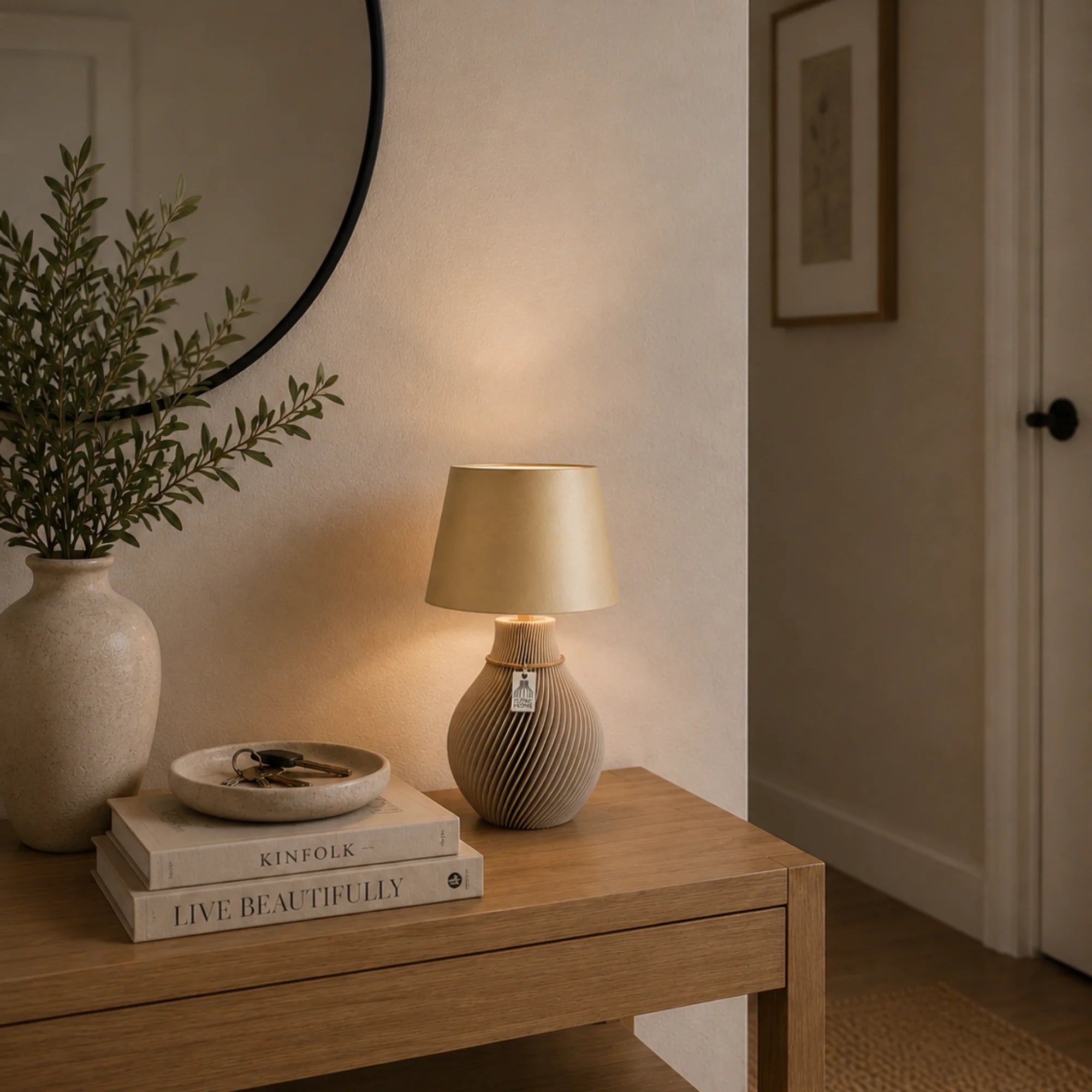 Light & Living Stoffschirm Gold im modernen Interior